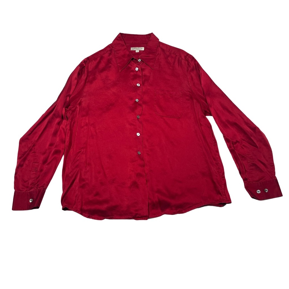 Ann Taylor Men's Vibrant Red Casual Shirt